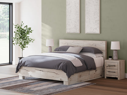 Bradenton Furniture Outlet - Ashley Furniture - Lawroy Bedroom - King Panel Bed with Storage / Light Natural - B2310B12