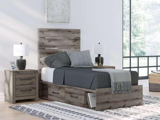 Bradenton Furniture Outlet - Ashley Furniture - Graystorm Bedroom - Twin Panel Bed / Brown Gray - PCB2405B12
