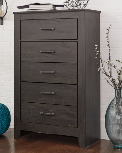 Bradenton Furniture Outlet - Ashley Furniture - Brinxton Bedroom - Five Drawer Chest / Charcoal - B249-46