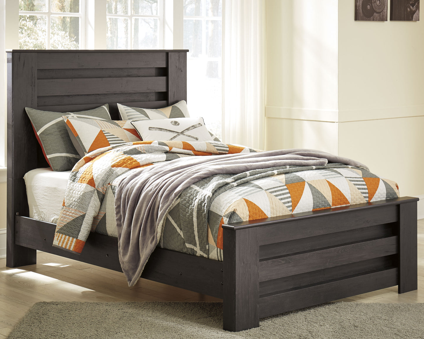 Bradenton Furniture Outlet - Ashley Furniture - Brinxton Bedroom - Full Panel Bed / Charcoal - B249B5