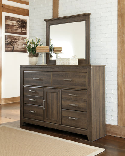 Bradenton Furniture Outlet - Ashley Furniture - Juararo Bedroom - Dresser and Mirror / Dark Brown - B251B1