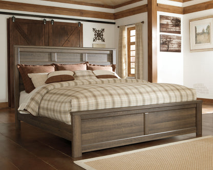 Bradenton Furniture Outlet - Ashley Furniture - Juararo Bedroom - King Panel Bed / Dark Brown - B251B9