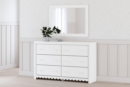 Bradenton Furniture Outlet - Ashley Furniture - Mollviney Bedroom - Dresser and Mirror / White - B2540B1