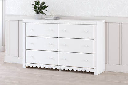 Bradenton Furniture Outlet - Ashley Furniture - Mollviney Bedroom - Six Drawer Dresser / White - B2540-31