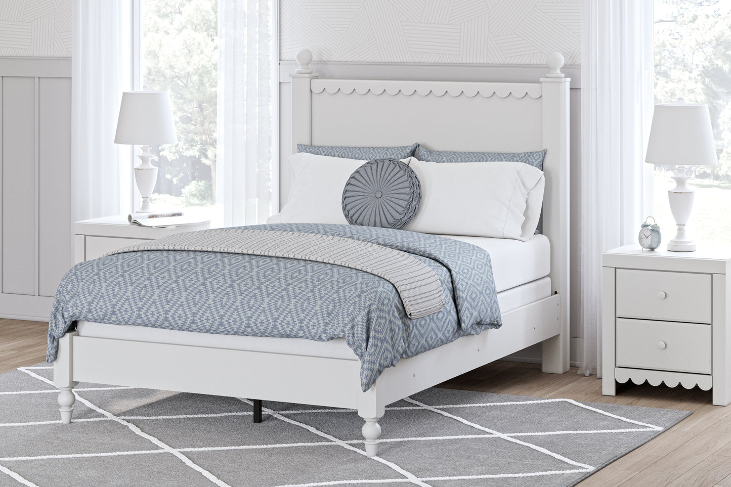 Bradenton Furniture Outlet - Ashley Furniture - Mollviney Bedroom - Full Panel Bed / White - B2540B3