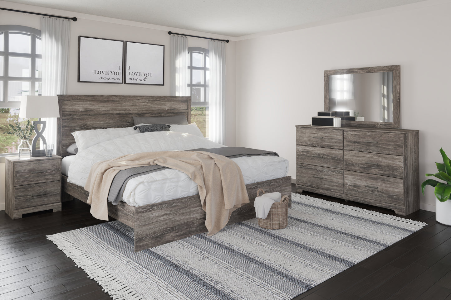 Bradenton Furniture Outlet - Ashley Furniture - Ralinksi Bedroom - Twin Panel Bed / Gray - B2587B11