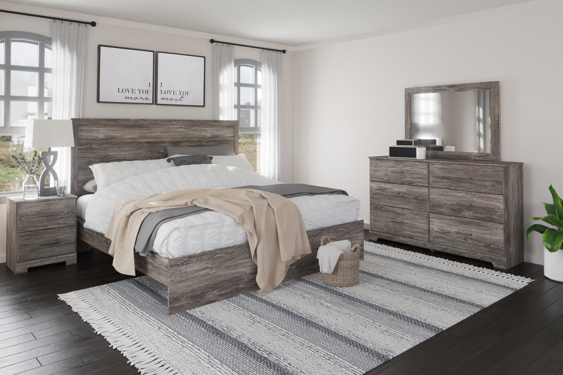 Bradenton Furniture Outlet - Ashley Furniture - Ralinksi Bedroom - Twin Panel Bed / Gray - B2587B11