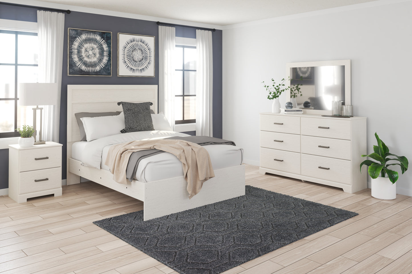Bradenton Furniture Outlet - Ashley Furniture - Stelsie Bedroom - Dresser and Mirror / White - B2588B1