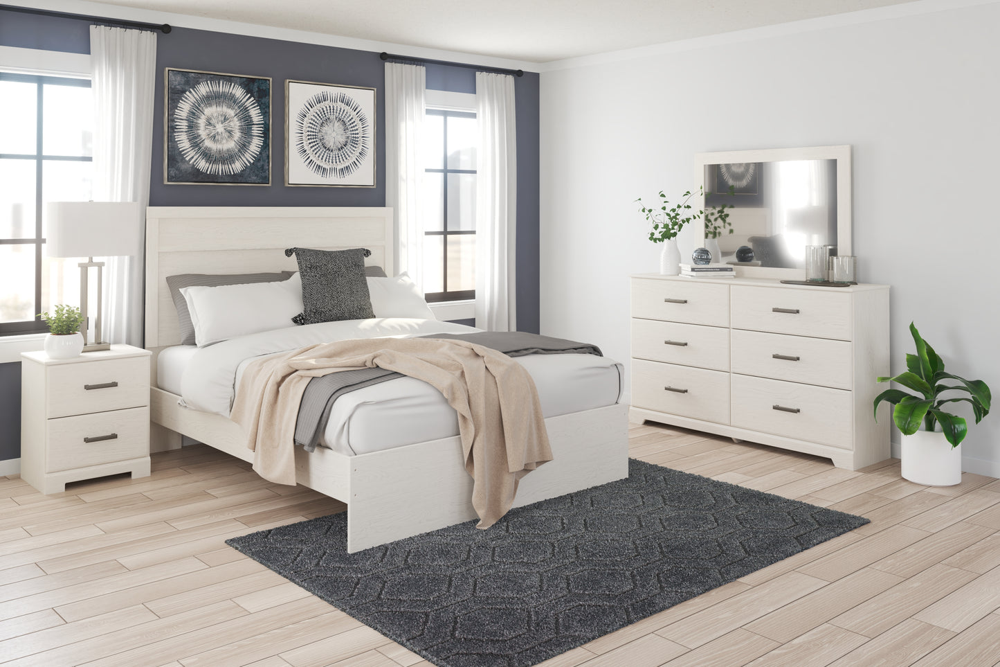 Bradenton Furniture Outlet - Ashley Furniture - Stelsie Bedroom - Queen Panel Bed / White - B2588B2