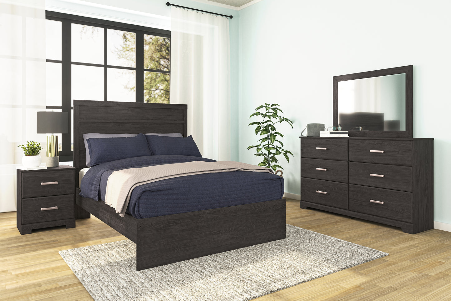 Bradenton Furniture Outlet - Ashley Furniture - Belachime Bedroom - Dresser and Mirror / Charcoal - B2589B1