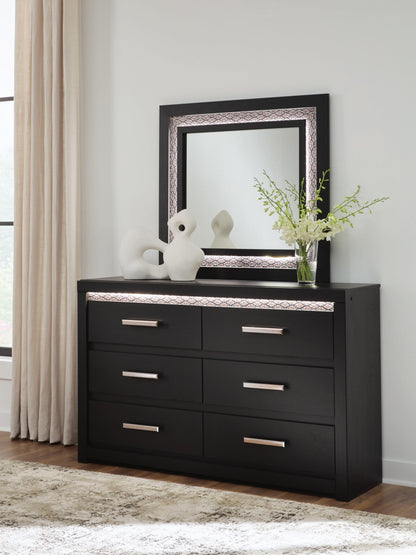 Bradenton Furniture Outlet - Ashley Furniture - Shoralli Bedroom - Dresser and Mirror / Black - B2611B1