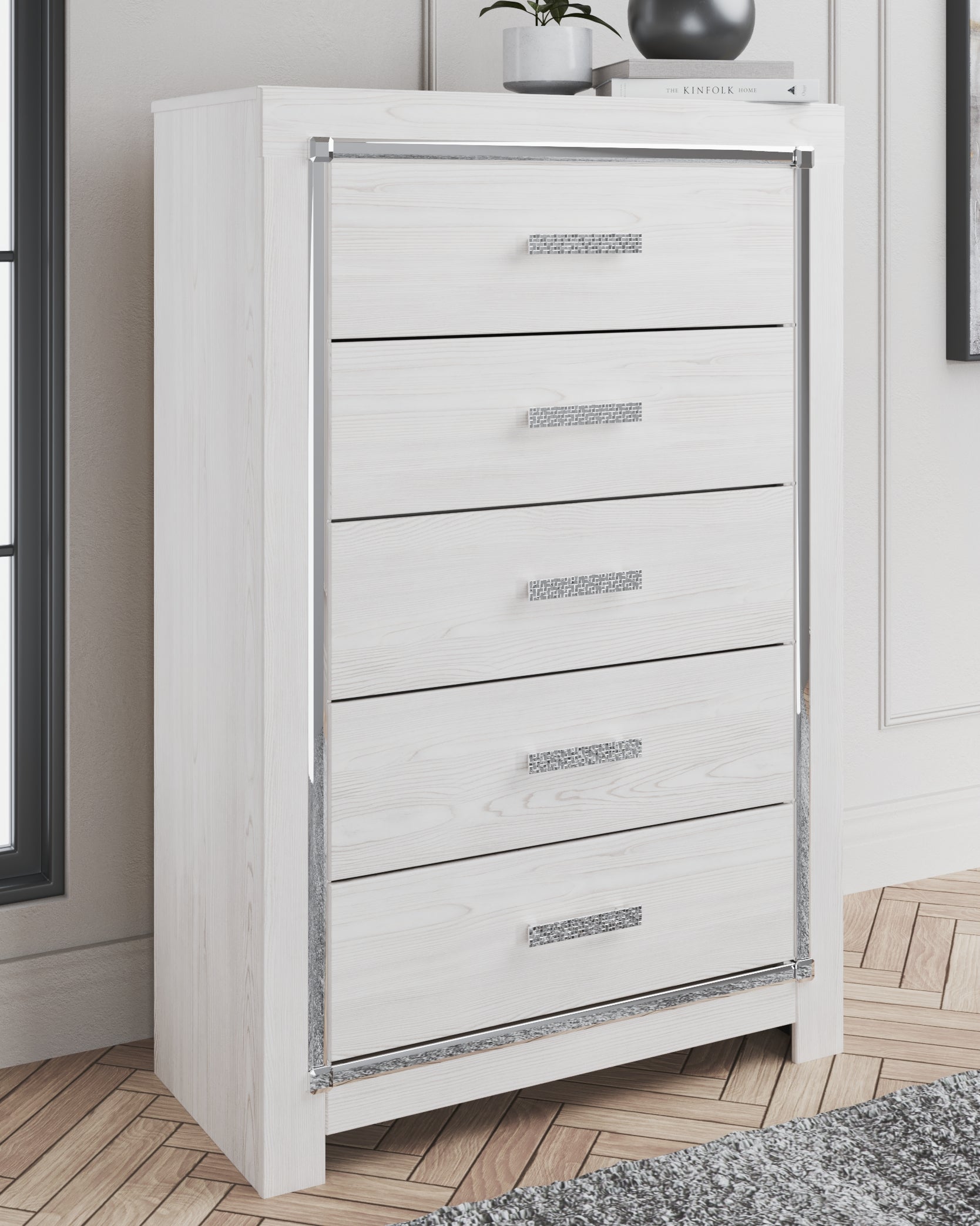 Bradenton Furniture Outlet - Ashley Furniture - Altyra Bedroom - King Upholstered Storage Bed / White - B2640B29