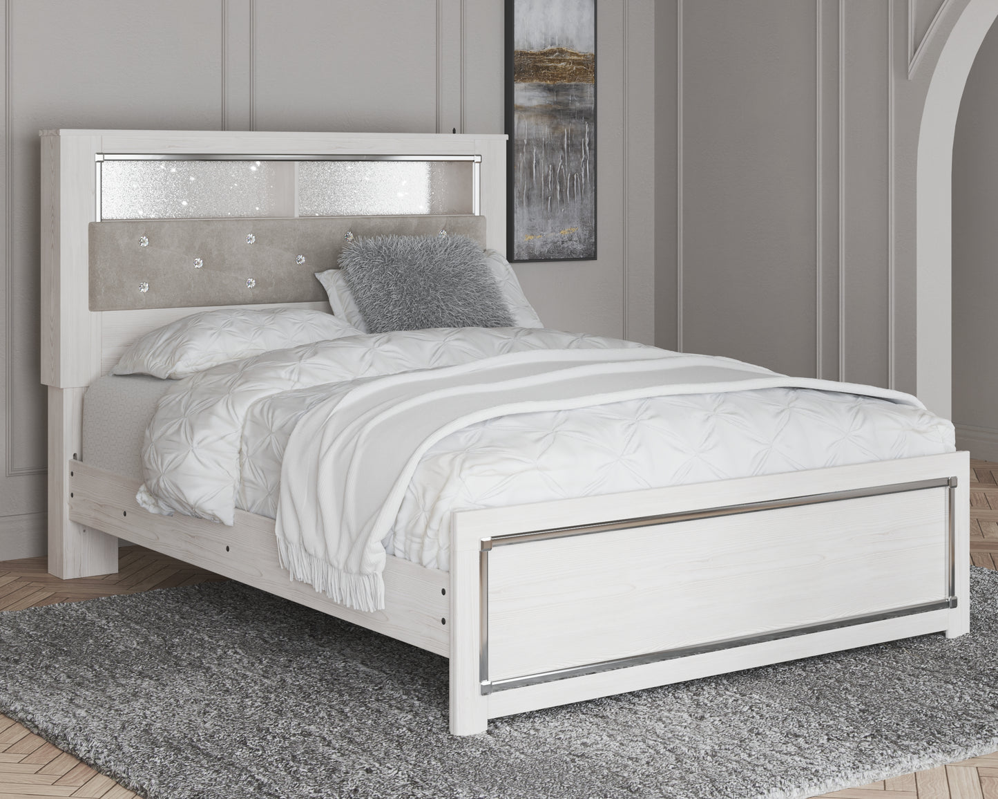 Bradenton Furniture Outlet - Ashley Furniture - Altyra Bedroom - Queen Panel Bookcase Bed / White - B2640B4