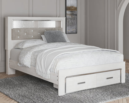 Bradenton Furniture Outlet - Ashley Furniture - Altyra Bedroom - Queen Upholstered Bookcase Bed with Storage / White - B2640B19