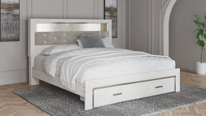Bradenton Furniture Outlet - Ashley Furniture - Altyra Bedroom - King Upholstered Bookcase Bed with Storage / White - B2640B30