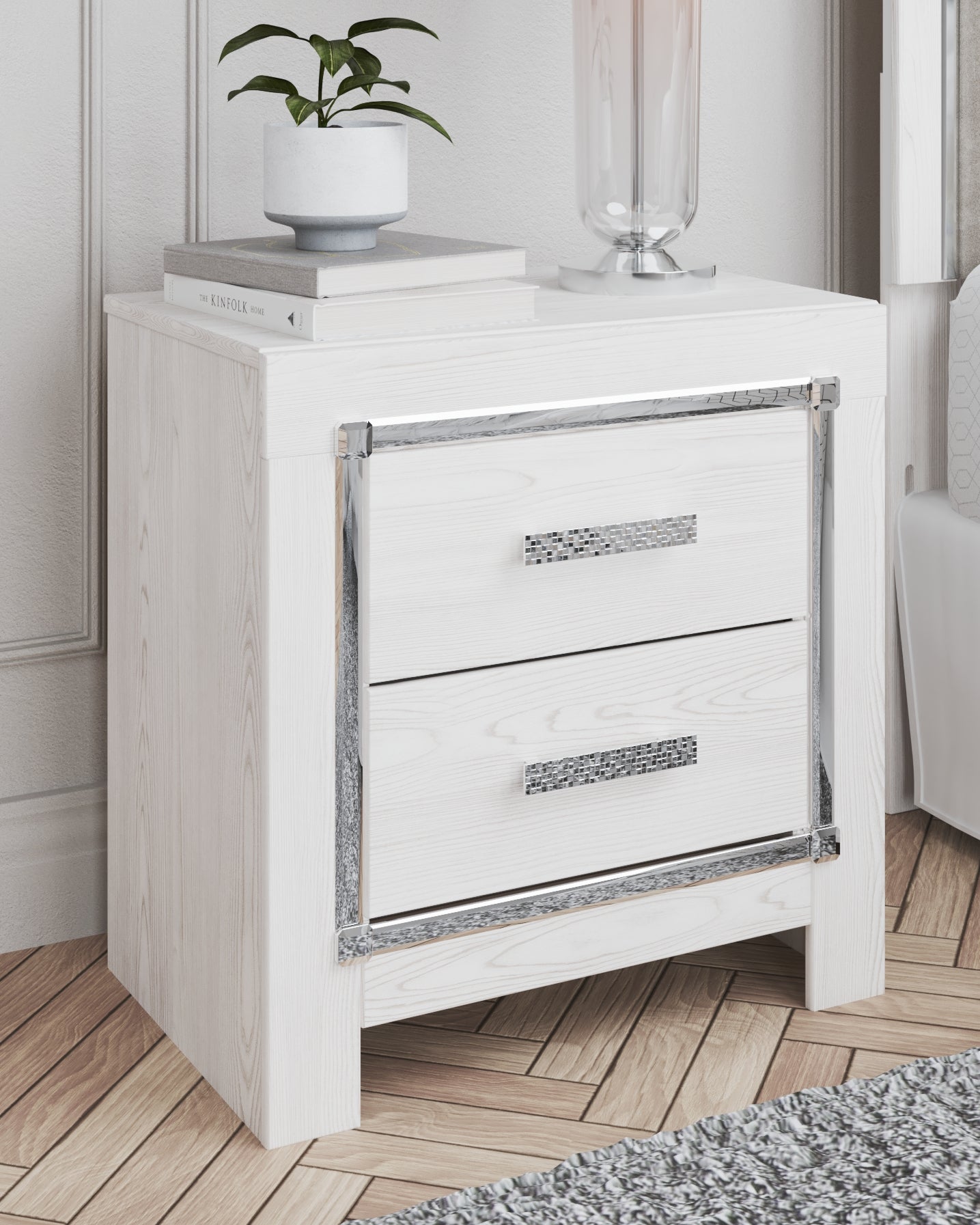 Bradenton Furniture Outlet - Ashley Furniture - Altyra Bedroom - Two Drawer Night Stand / White - B2640-92