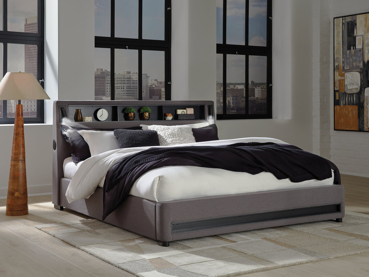 Bradenton Furniture Outlet - Ashley Furniture - Verishaw Bedroom - California King Upholstered Bed / Gray - PCB2721B22