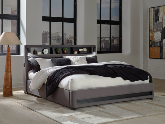 Bradenton Furniture Outlet - Ashley Furniture - Verishaw Bedroom - California King Upholstered Bed / Gray - PCB2721B22