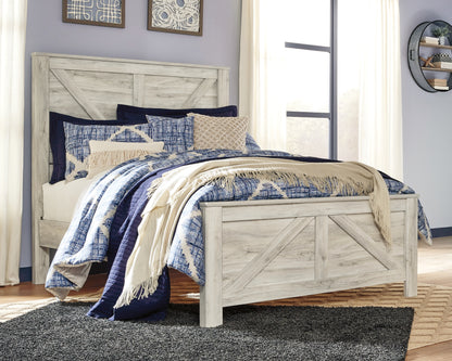 Bradenton Furniture Outlet - Ashley Furniture - Bellaby Bedroom - Queen Crossbuck Panel Bed / Whitewash - B331B6