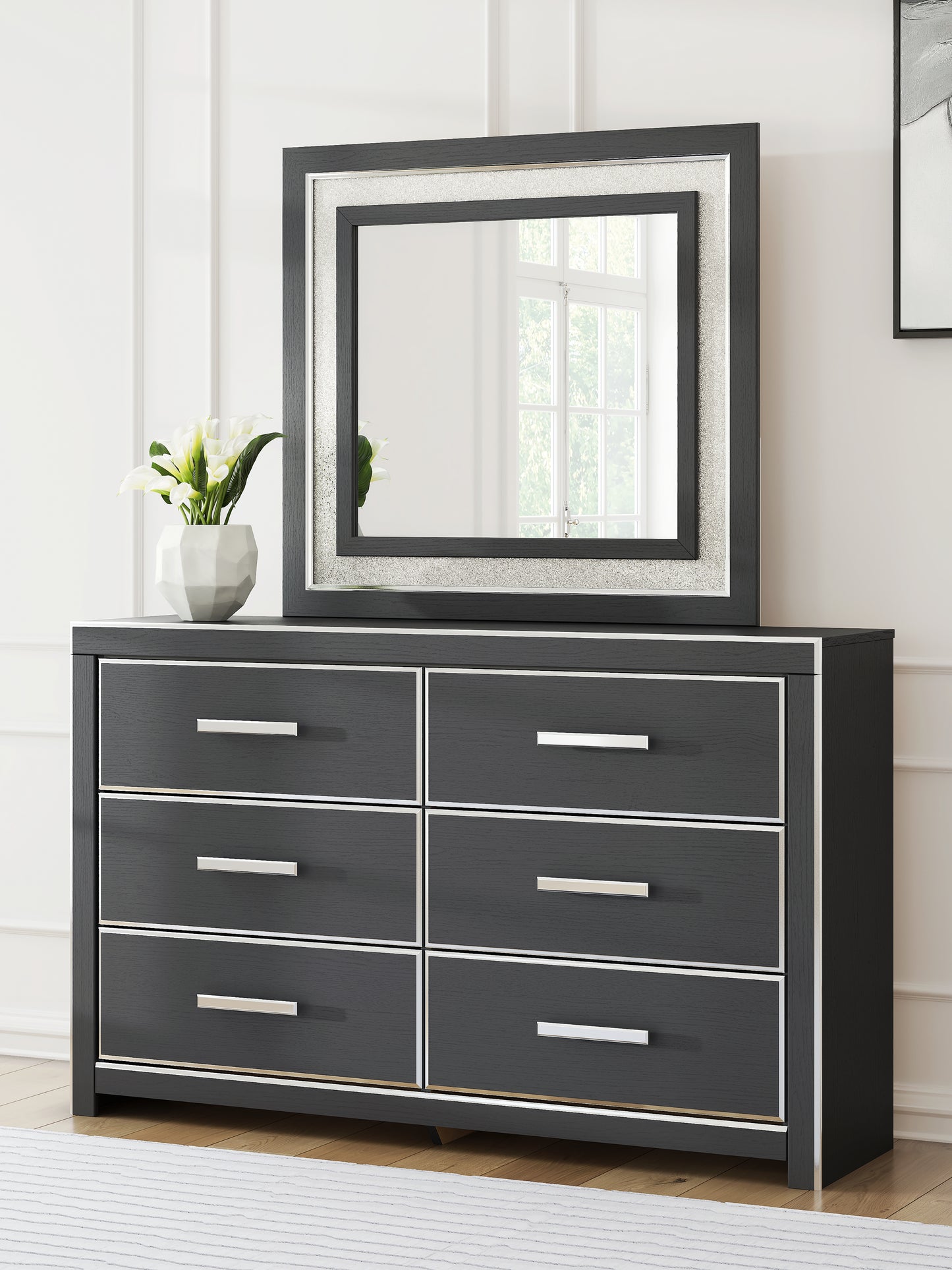 Bradenton Furniture Outlet - Ashley Furniture - Zuraleus Bedroom - Dresser and Mirror / Black - PCB3380B1