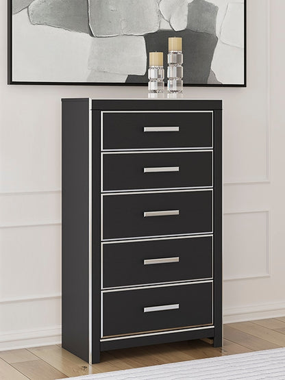 Bradenton Furniture Outlet - Ashley Furniture - Zuraleus Bedroom - Five Drawer Chest / Black - PCB3380-46