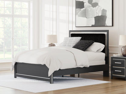Bradenton Furniture Outlet - Ashley Furniture - Zuraleus Bedroom - Queen Upholstered Panel Bed / Black - PCB3380B6