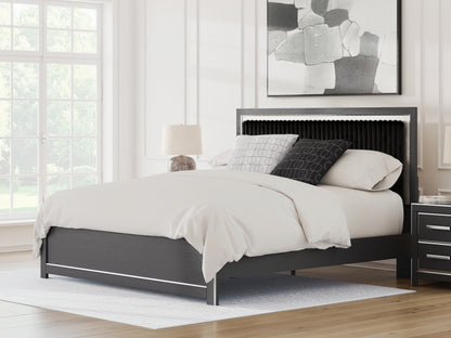 Bradenton Furniture Outlet - Ashley Furniture - Zuraleus Bedroom - King Upholstered Platform Bed / Black - PCB3380B10