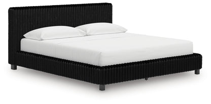 Bradenton Furniture Outlet - Ashley Furniture - Zuraleus Bedroom - California King Upholstered Bed / Black - PCB3380B14