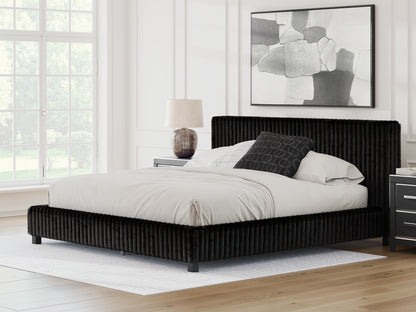 Bradenton Furniture Outlet - Ashley Furniture - Zuraleus Bedroom - King Upholstered Bed / Black - PCB3380B13