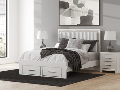 Bradenton Furniture Outlet - Ashley Furniture - Zuraleus Bedroom - Queen Upholstered Panel Storage Bed / White - PCB3381B4