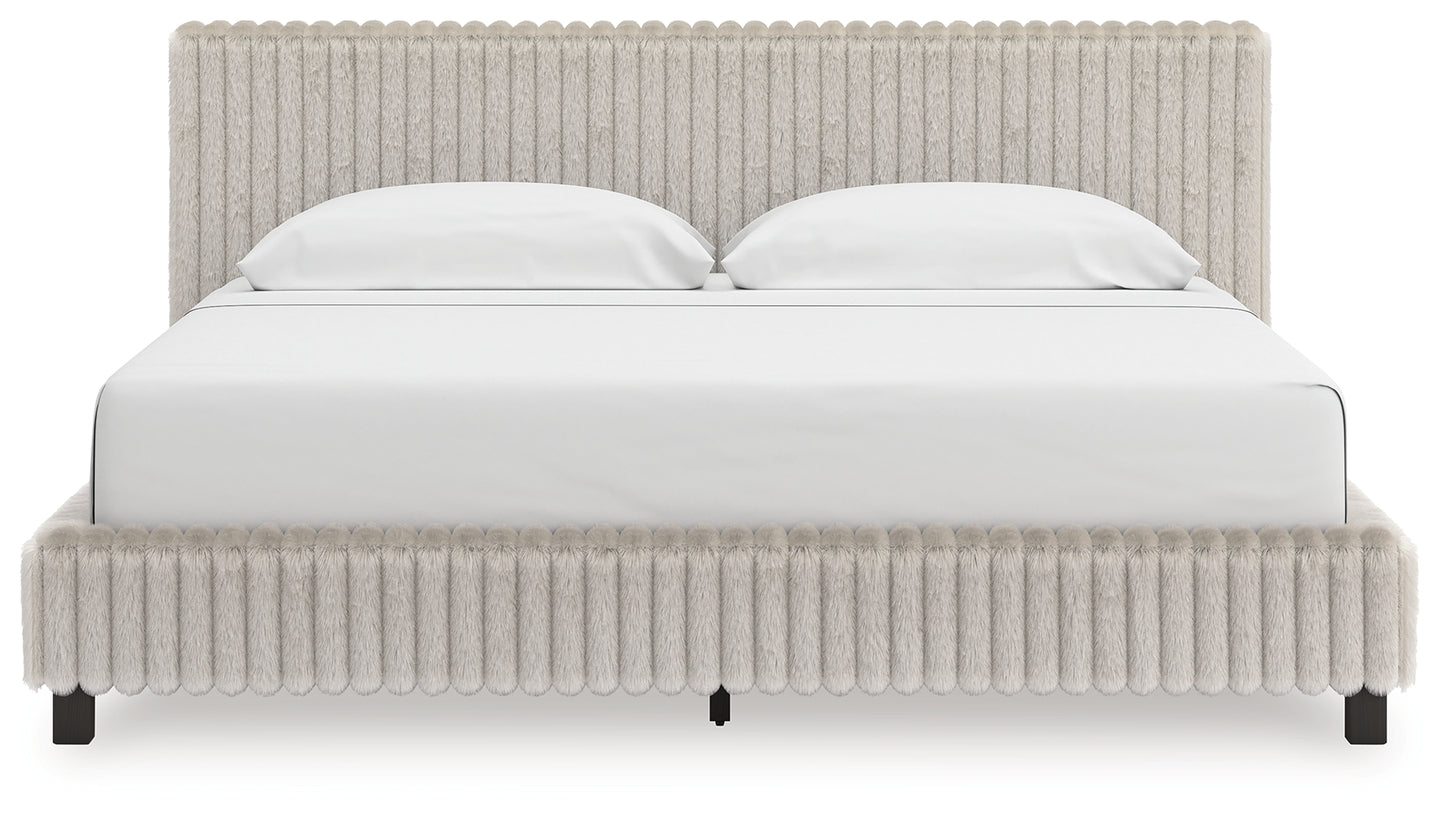 Bradenton Furniture Outlet - Ashley Furniture - Zuraleus Bedroom - King Upholstered Bed / White - PCB3381B13