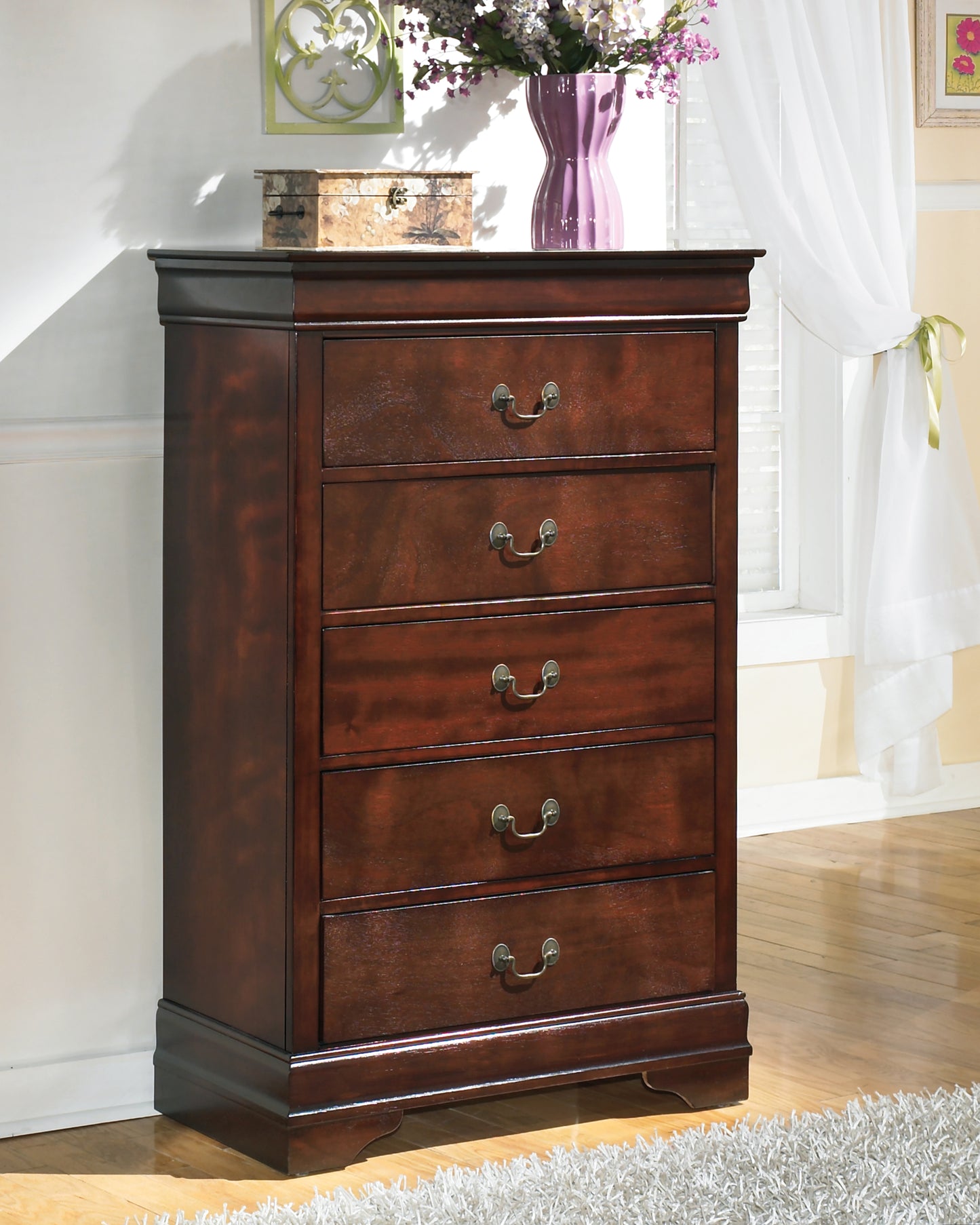 Bradenton Furniture Outlet - Ashley Furniture - Alisdair Bedroom - Chest / Reddish Brown - B376-46