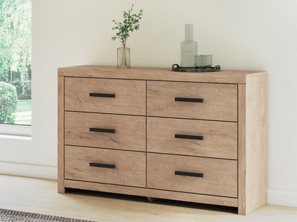 Bradenton Furniture Outlet - Ashley Furniture - Sanginlane Bedroom - Six Drawer Dresser / Tan - B3787-31