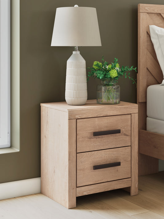 Bradenton Furniture Outlet - Ashley Furniture - Sanginlane Bedroom - King Panel Bed / Tan - B3787B8