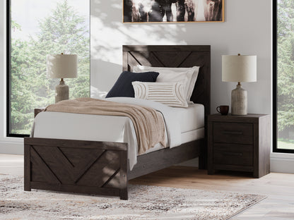 Bradenton Furniture Outlet - Ashley Furniture - Prendonea Bedroom - Twin Panel Bed / Charcoal - B3789B2