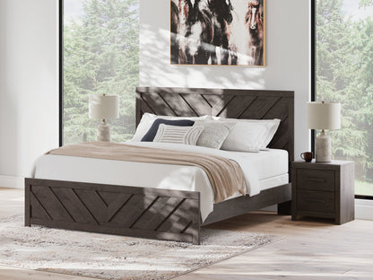 Bradenton Furniture Outlet - Ashley Furniture - Prendonea Bedroom - King Panel Bed / Charcoal - B3789B8