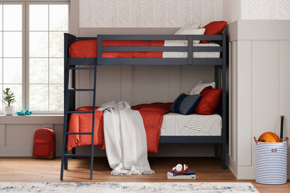 Bradenton Furniture Outlet - Ashley Furniture - Nextonfort Bedroom - Twin over Twin Bunk Bed / Black - B396B7