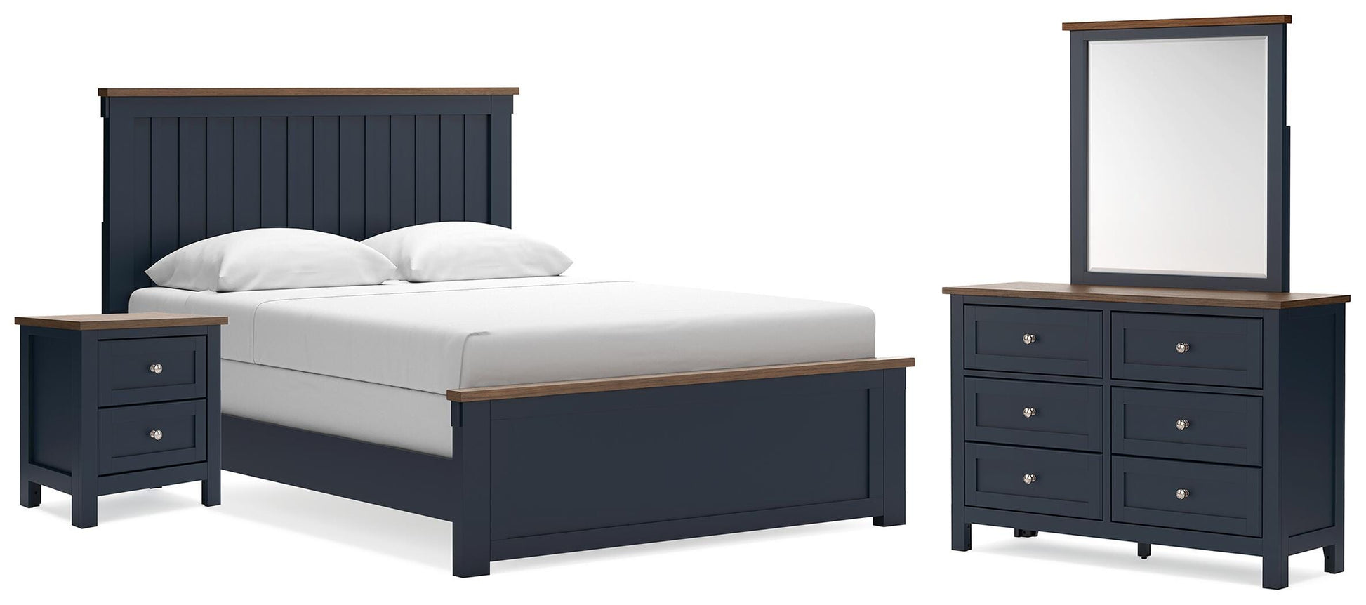 Bradenton Furniture Outlet - Ashley Furniture - Landocken Queen Panel Bed, Dresser, Mirror and Nightstand - Queen Panel Bed, Dresser, Mirror and Nightstand - B414B18