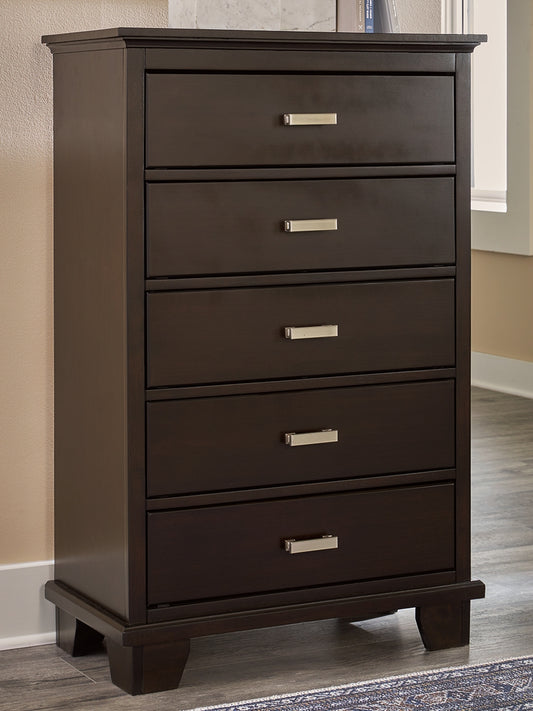 Bradenton Furniture Outlet - Ashley Furniture - Covetown Bedroom - Twin Panel Bed / Dark Brown - B441B2