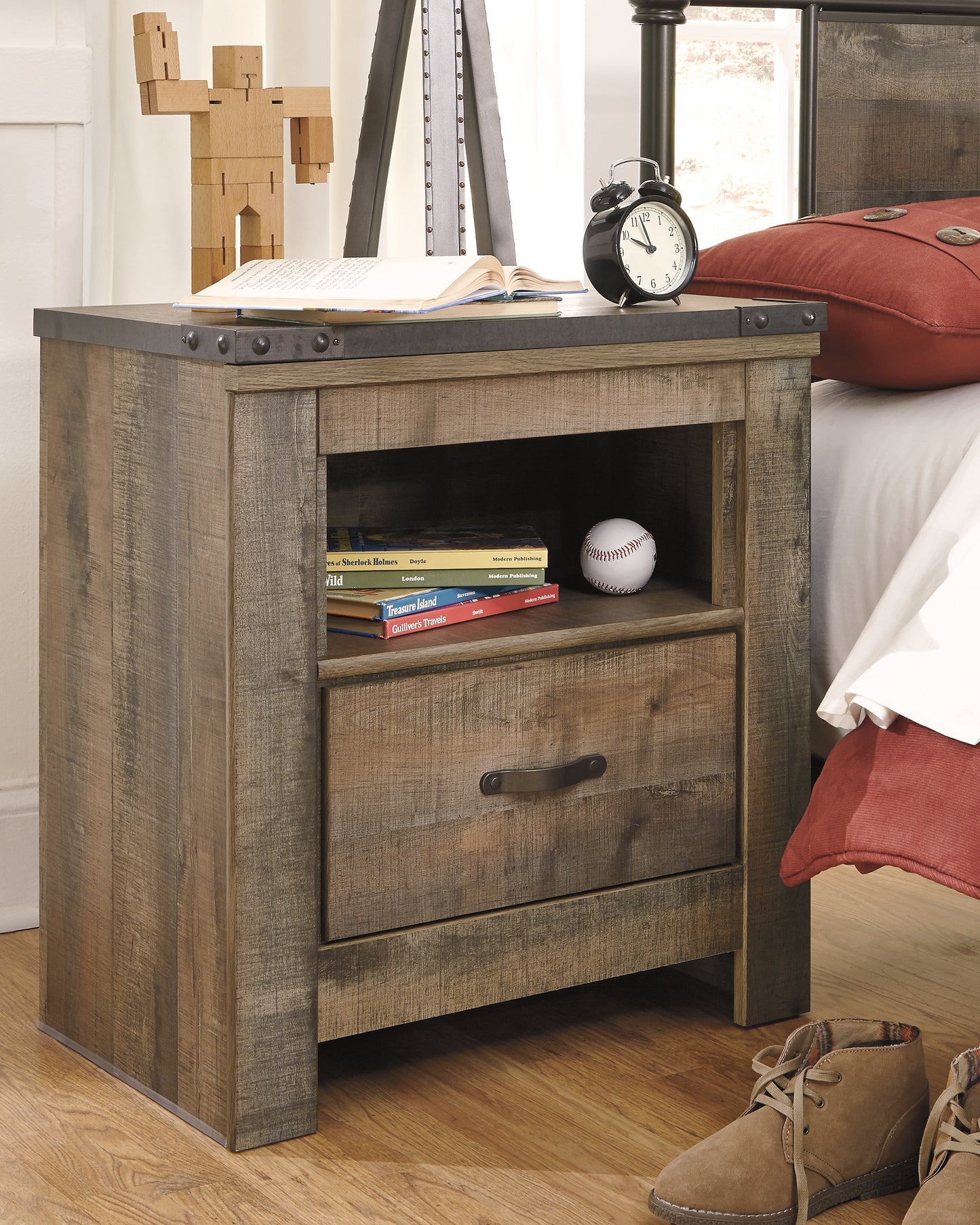 Bradenton Furniture Outlet - Ashley Furniture - Trinell Bedroom - One Drawer Night Stand / Brown - B446-91