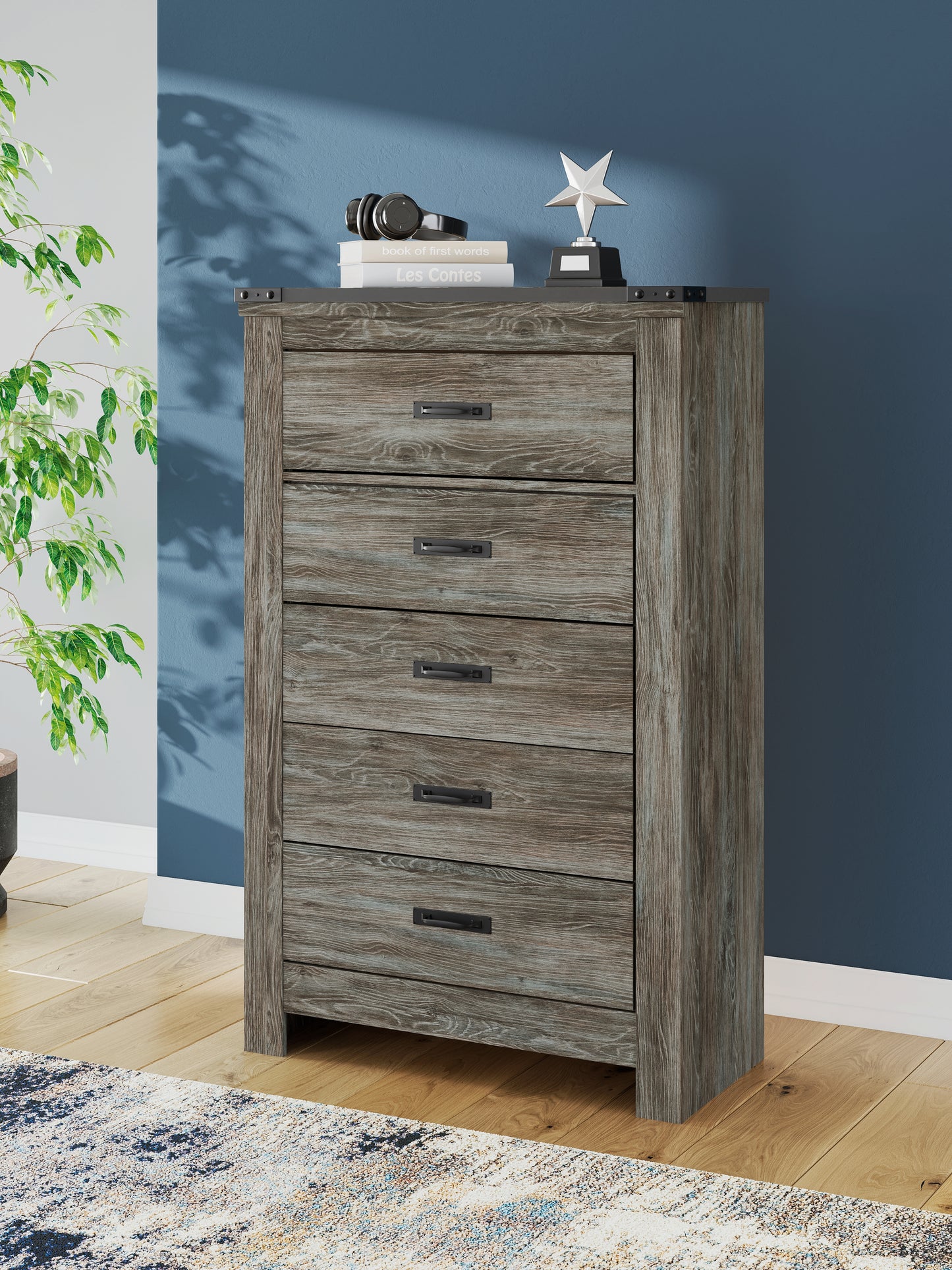 Bradenton Furniture Outlet - Ashley Furniture - Frandern Bedroom - Full Panel Bed with Storage / Black/Gray - B4480B24