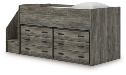 Frandern Twin Loft Bed with Bookcase Storage