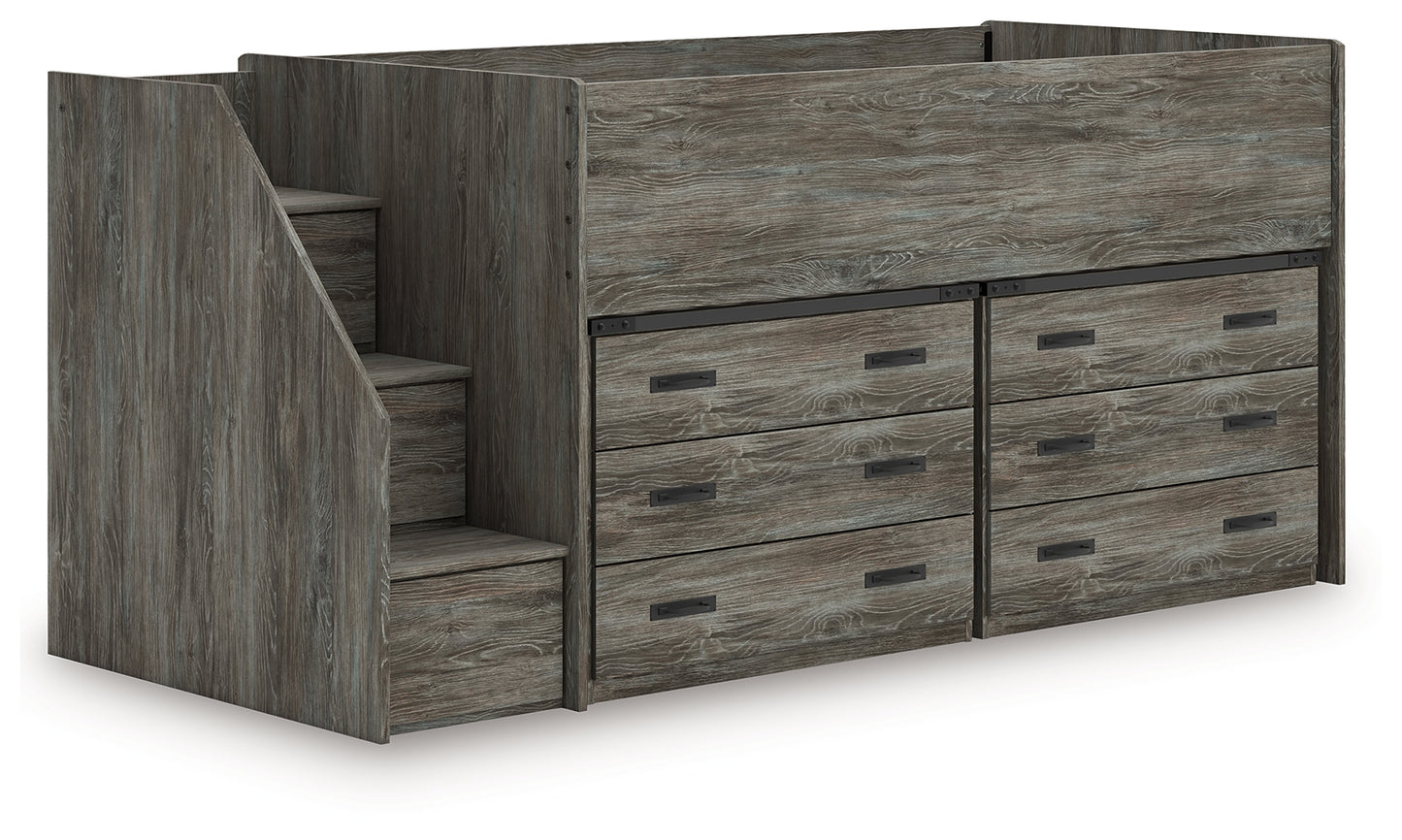 Frandern Twin Loft Bed with Bookcase Storage