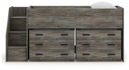 Frandern Twin Loft Bed with Bookcase Storage