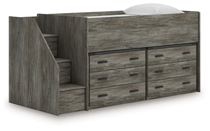 Frandern Twin Loft Bed with Bookcase Storage