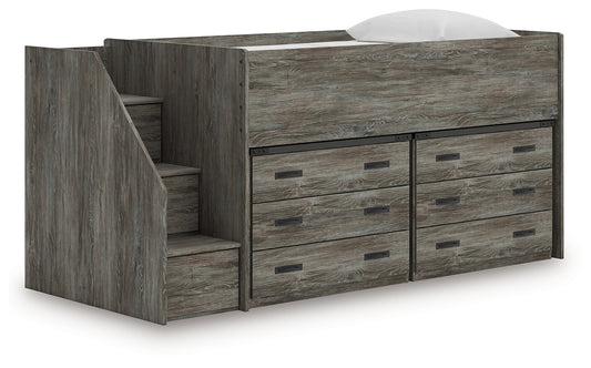 Bradenton Furniture Outlet - Ashley Furniture - Frandern Twin Loft Bed with Drawer Storage - Twin Loft Bed with Drawer Storage / Warm Gray - B4480B26