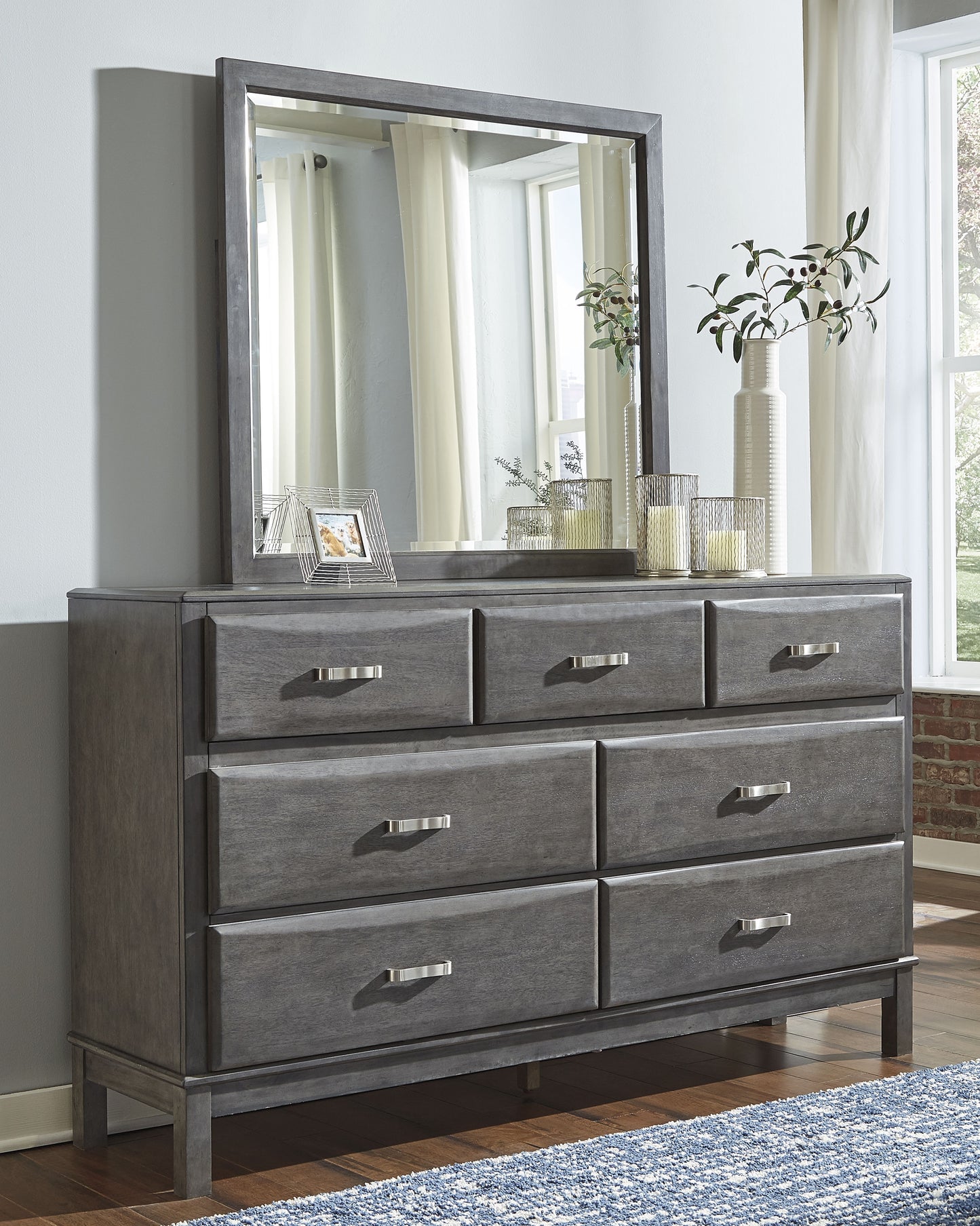 Bradenton Furniture Outlet - Ashley Furniture - Caitbrook Bedroom - Dresser and Mirror / Gray - B476B1