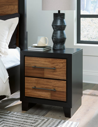 Bradenton Furniture Outlet - Ashley Furniture - Kraeburn Bedroom - Two Drawer Night Stand / Brown/Black - B496-92