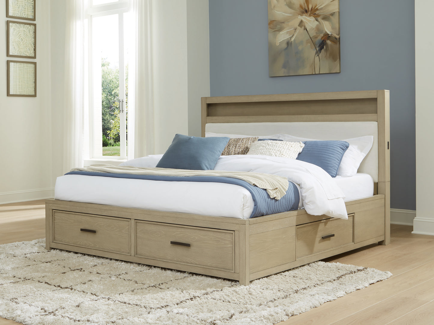 Bradenton Furniture Outlet - Ashley Furniture - Calmoro Bedroom - California King Bookcase Bed / Gray - B602B9