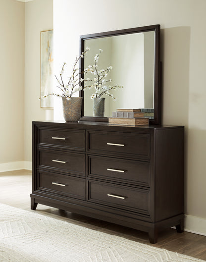 Bradenton Furniture Outlet - Ashley Furniture - Neymorton Bedroom - Dresser and Mirror / Dark Grayish Brown - B618B1